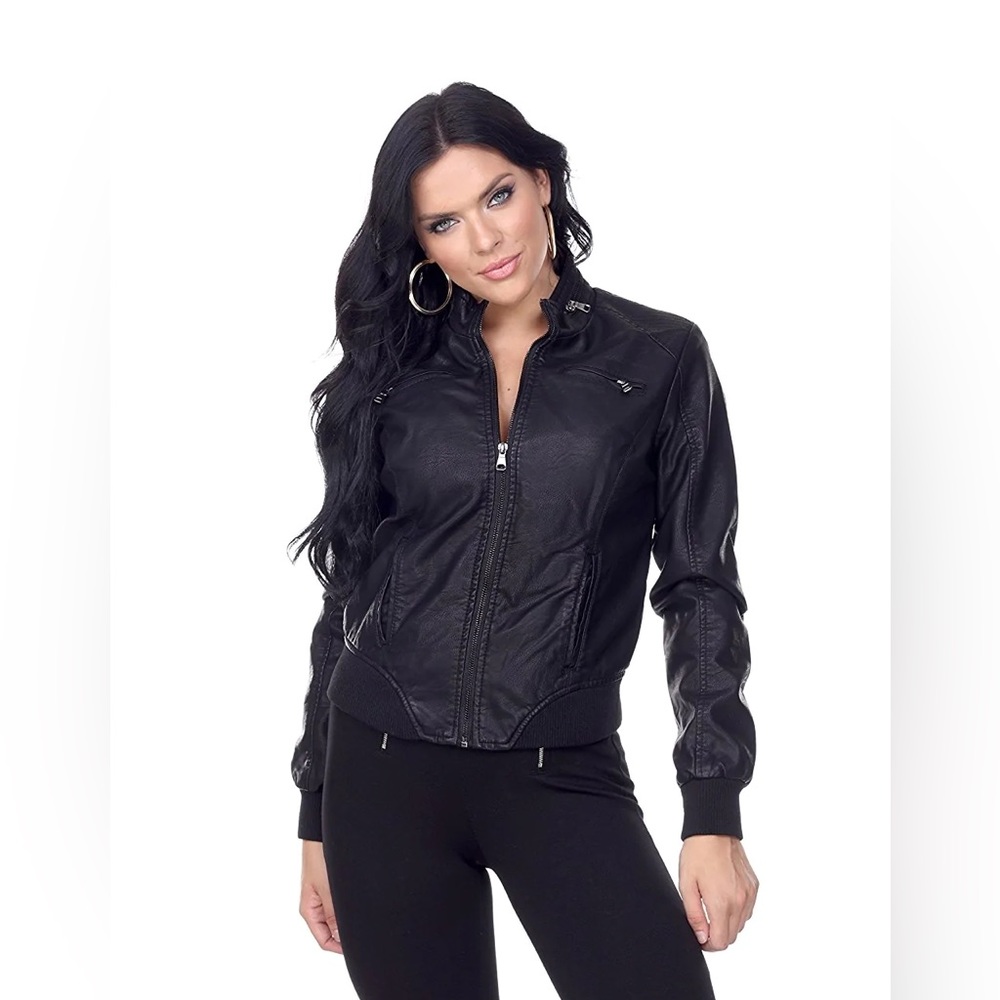 Ci Sono by Cavallini Vegan Leather Jacket